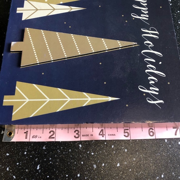Christmas block decor blue & gold happy holidays NWT - Picture 3 of 6